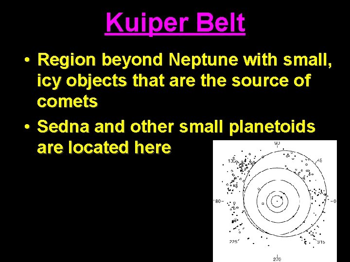 Kuiper Belt • Region beyond Neptune with small, icy objects that are the source