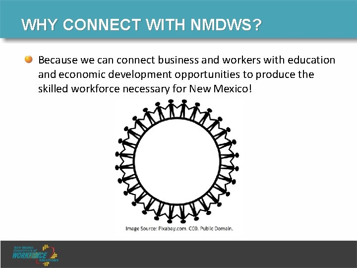 WHY CONNECT WITH NMDWS? Because we can connect business and workers with education and WHY CONNECT WITH NMDWS? Because we can connect business and workers with education and