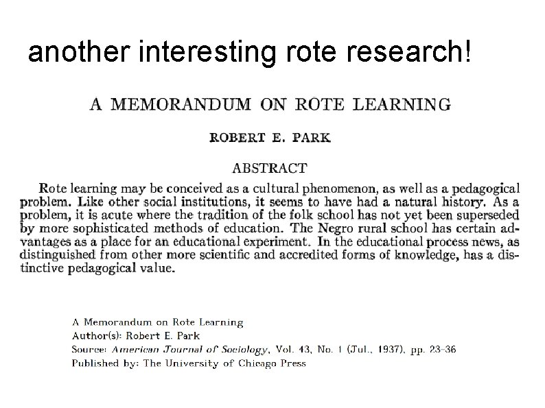 another interesting rote research! 