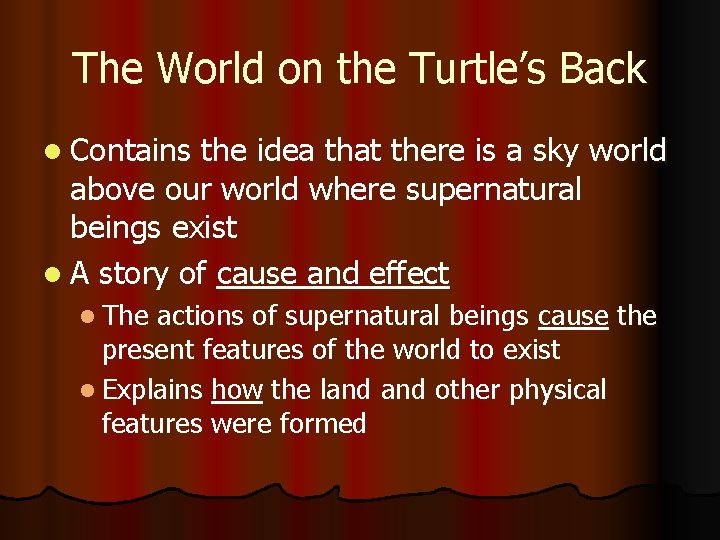 The World on the Turtle’s Back l Contains the idea that there is a