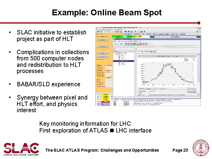 Example: Online Beam Spot • SLAC initiative to establish project as part of HLT Example: Online Beam Spot • SLAC initiative to establish project as part of HLT
