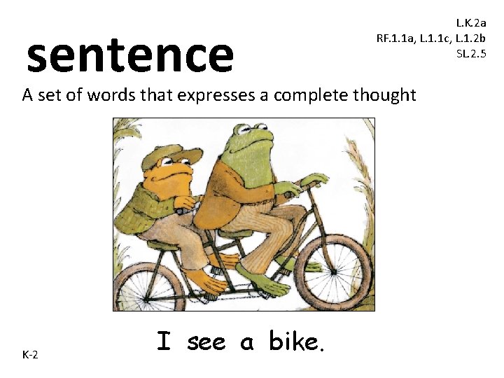 sentence L. K. 2 a RF. 1. 1 a, L. 1. 1 c, L.
