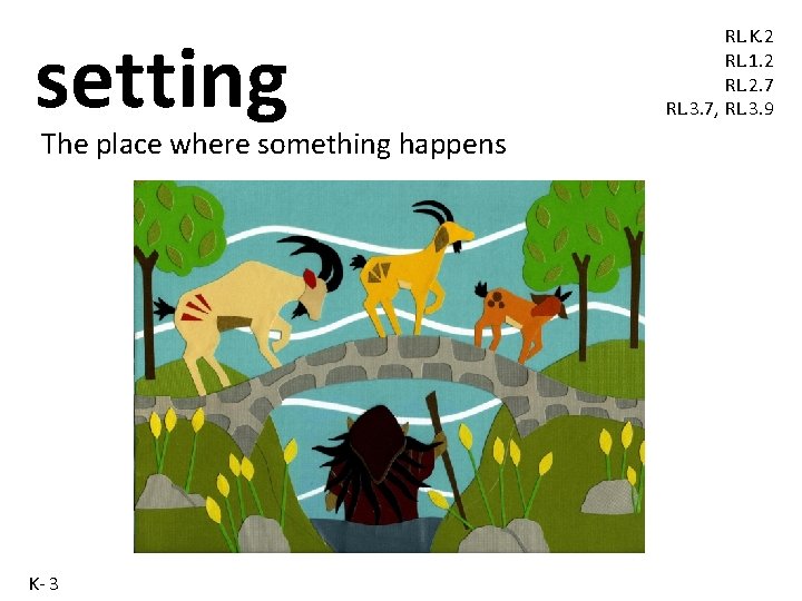 setting The place where something happens K- 3 RL. K. 2 RL. 1. 2