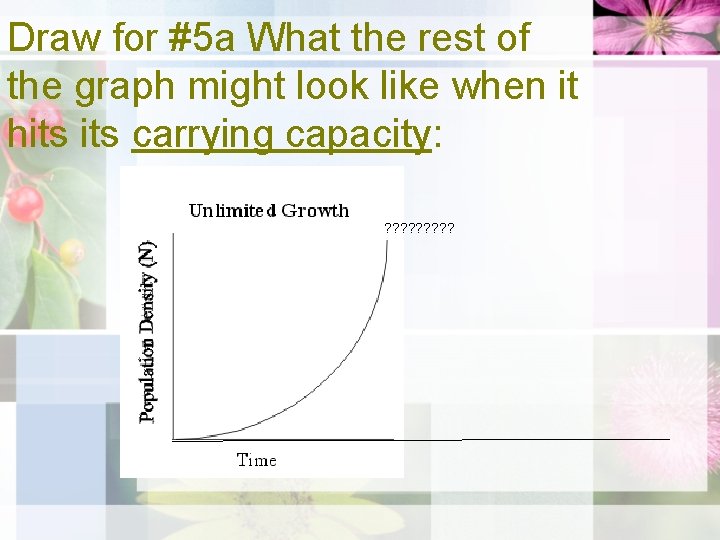 Draw for #5 a What the rest of the graph might look like when