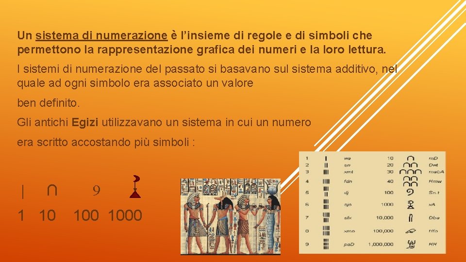 Un sistema di numerazione è l’insieme di regole e di simboli che permettono la