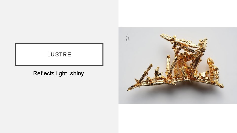 LUSTRE Reflects light, shiny 