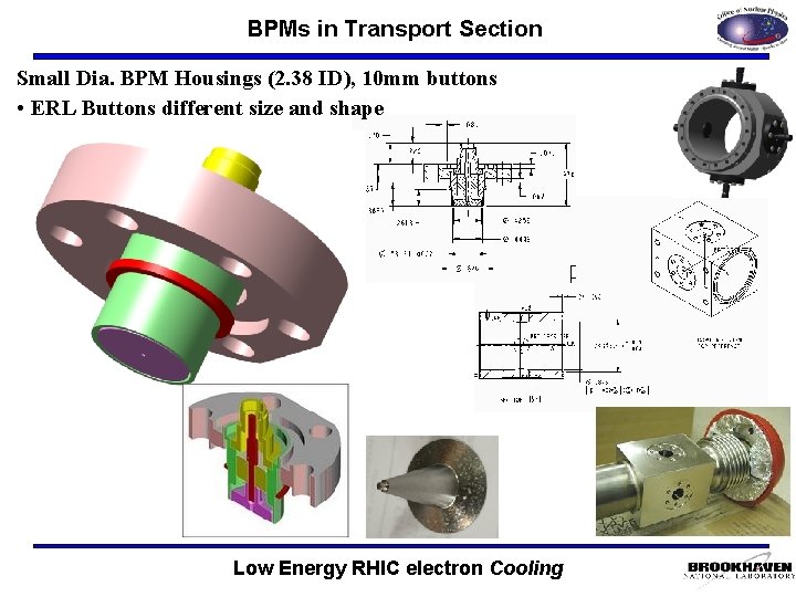 BPMs in Transport Section Small Dia. BPM Housings (2. 38 ID), 10 mm buttons