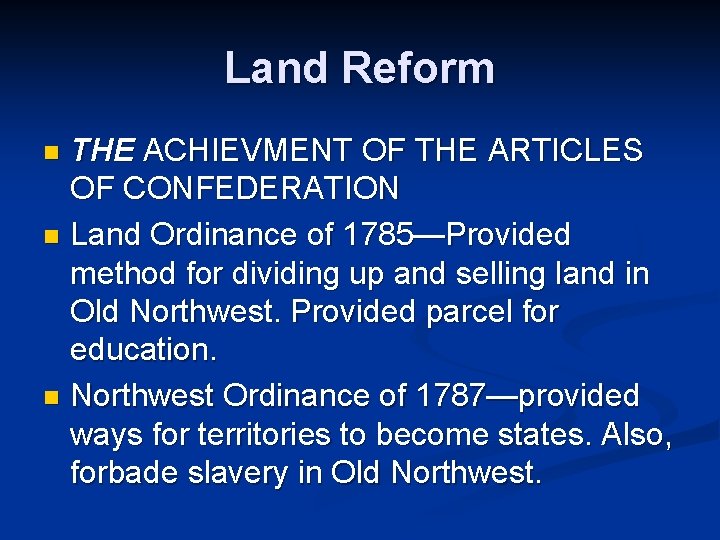 Building the New Nation The Articles of Confederation