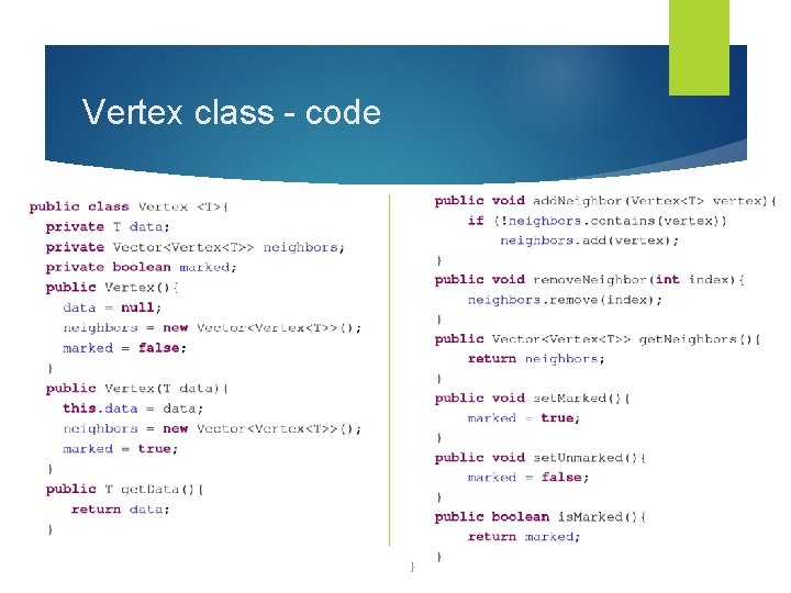 Vertex class - code 