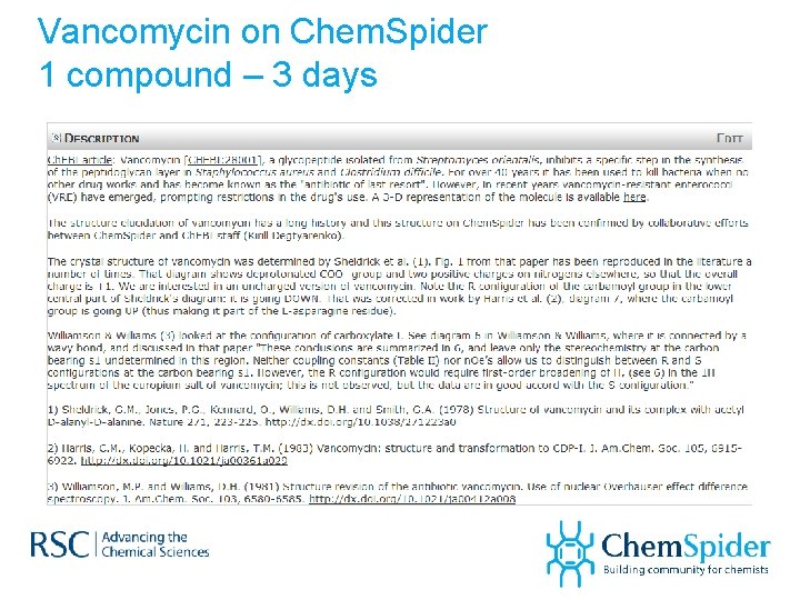 Vancomycin on Chem. Spider 1 compound – 3 days 