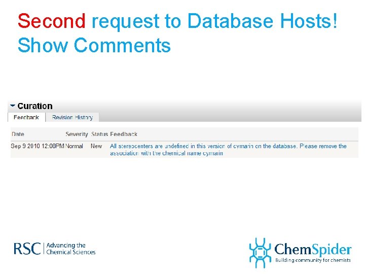 Second request to Database Hosts! Show Comments 