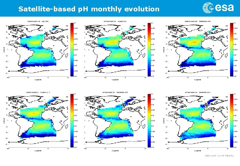 Satellite-based p. H monthly evolution 