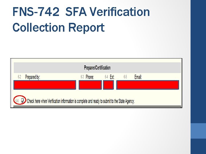FNS-742 SFA Verification Collection Report 