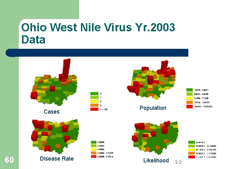 Ohio West Nile Virus Yr. 2003 Data Cases 60 Disease Rate Population Likelihood 2.