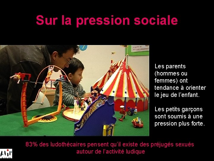 Sur la pression sociale Les parents (hommes ou femmes) ont tendance à orienter le