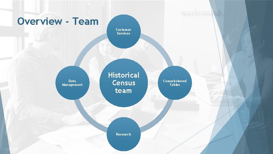 Overview - Team Customer Services Data Management Historical Census team Research Commissioned Tables 