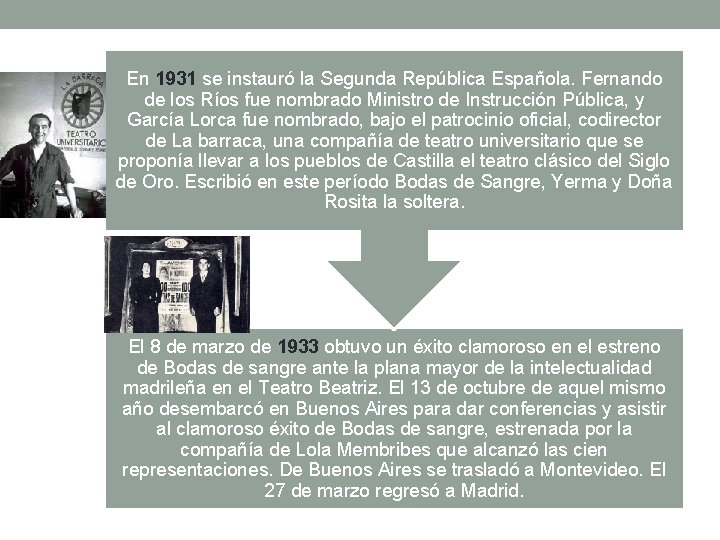 En 1931 se instauró la Segunda República Española. Fernando de los Ríos fue nombrado