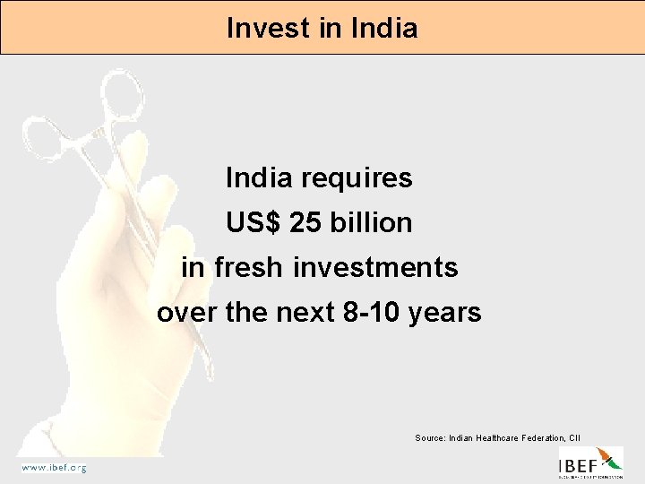 Invest in India requires US$ 25 billion in fresh investments over the next 8