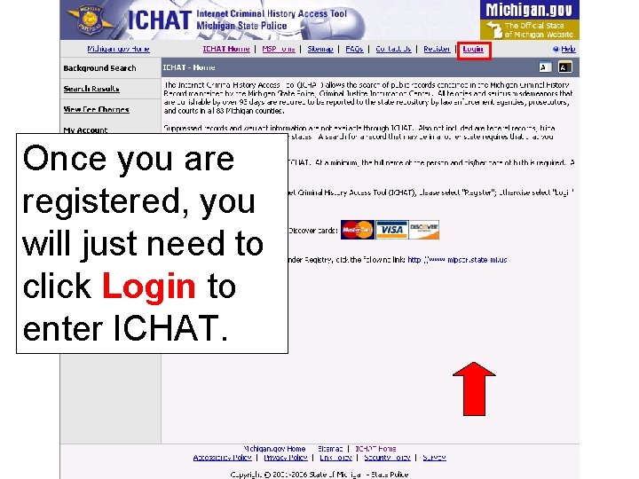 Once you are registered, you will just need to click Login to enter ICHAT.