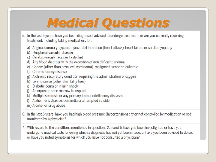 Medical Questions 