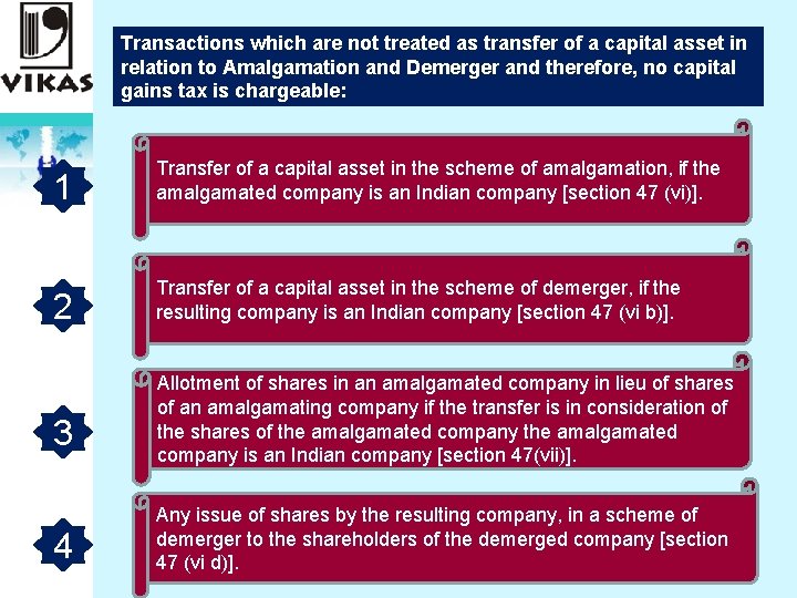 Transactions which are not treated as transfer of a capital asset in relation to