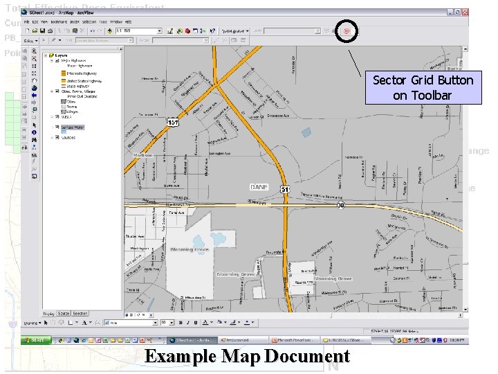Sector Grid Button on Toolbar Example Map Document 