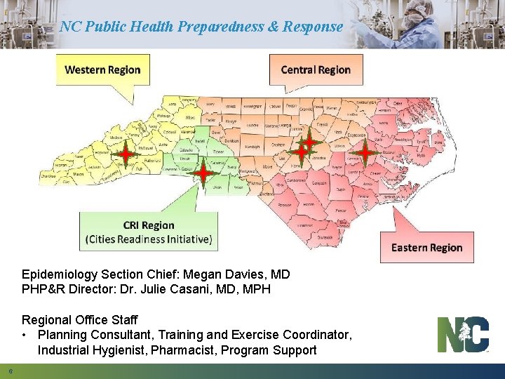 NC Public Health Preparedness & Response Epidemiology Section Chief: Megan Davies, MD PHP&R Director: