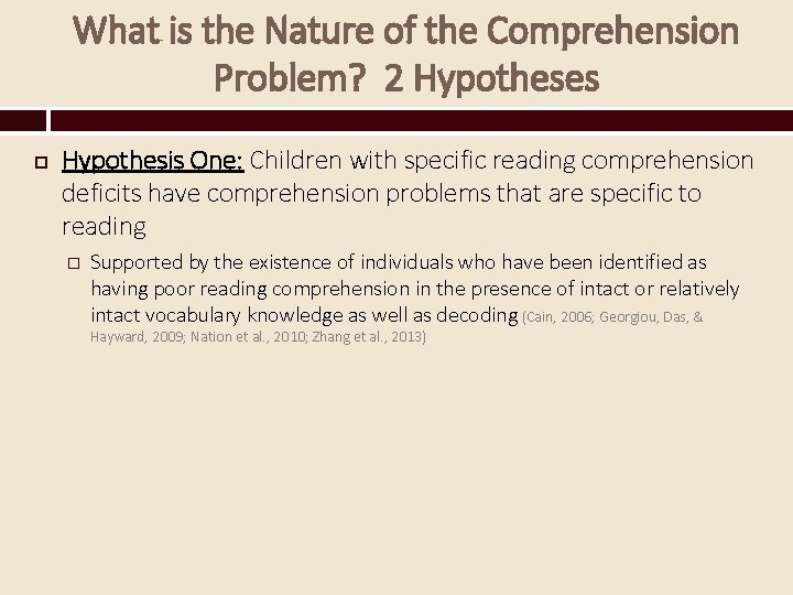 SPECIFIC READING COMPREHENSION DISABILITY MYTH MISNOMER OR GENUINE