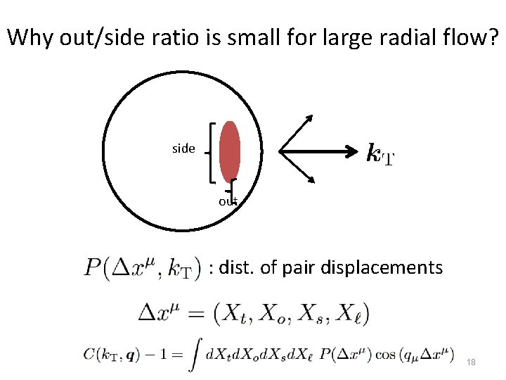 Why out/side ratio is small for large radial flow? side out : dist. of