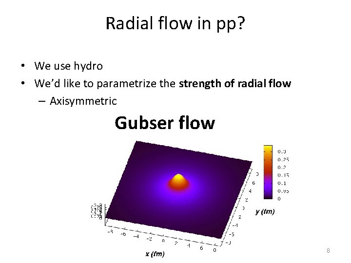 Radial flow in pp? • We use hydro • We’d like to parametrize the