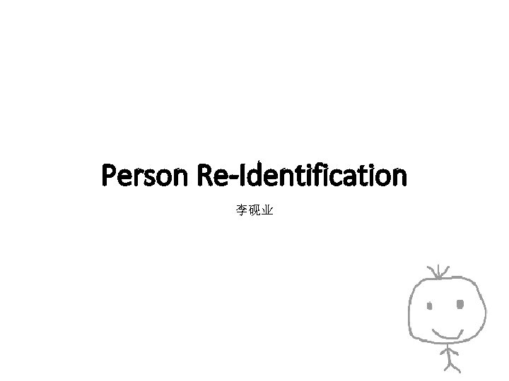 Person Re-Identification 李砚业 