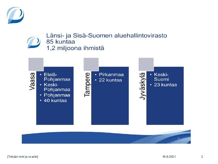 [Tekijän nimi ja osasto] 18. 9. 2021 2 