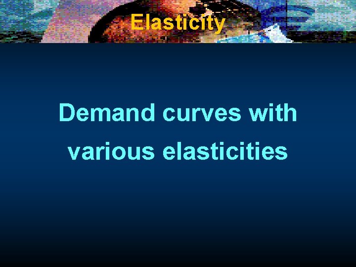 Elasticity Demand curves with various elasticities 