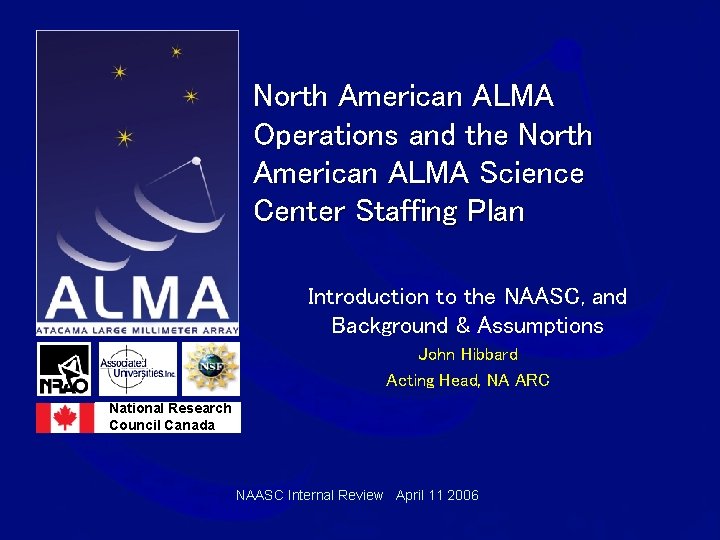 North American ALMA Operations and the North American ALMA Science Center Staffing Plan Introduction