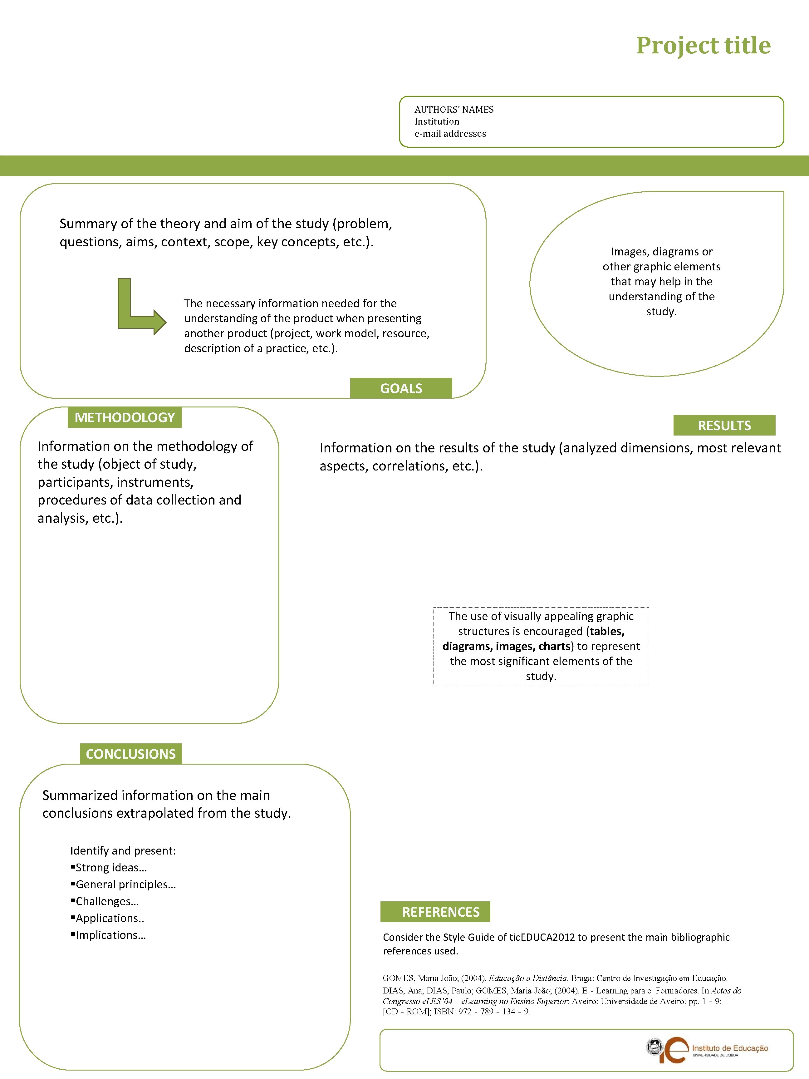 Project title AUTHORS’ NAMES Institution e-mail addresses Summary of theory and aim of the