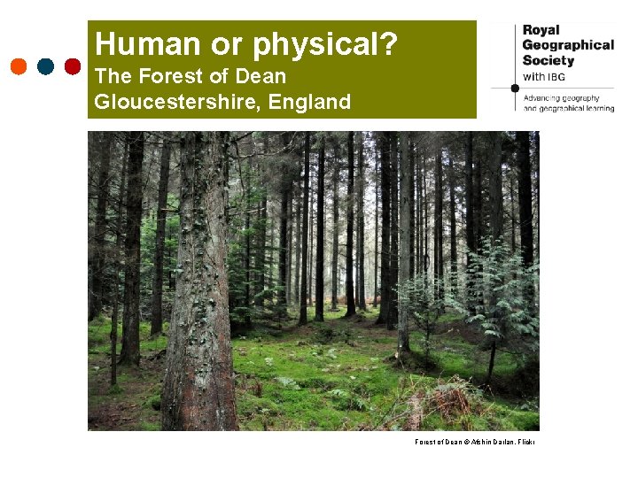Human or physical? The Forest of Dean Gloucestershire, England Forest of Dean © Afshin