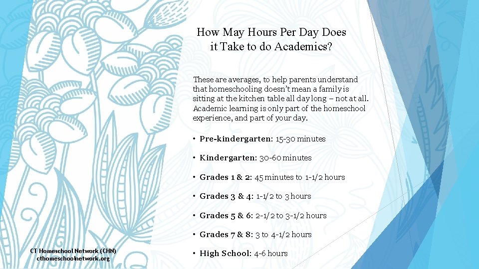 How May Hours Per Day Does it Take to do Academics? These are averages,