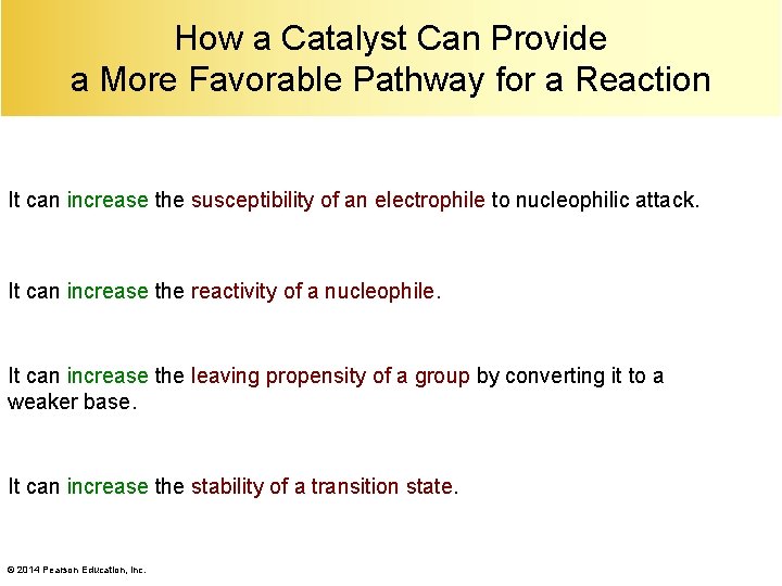 How a Catalyst Can Provide a More Favorable Pathway for a Reaction It can