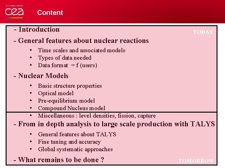 Content - Introduction TODAY - General features about nuclear reactions • Time scales and