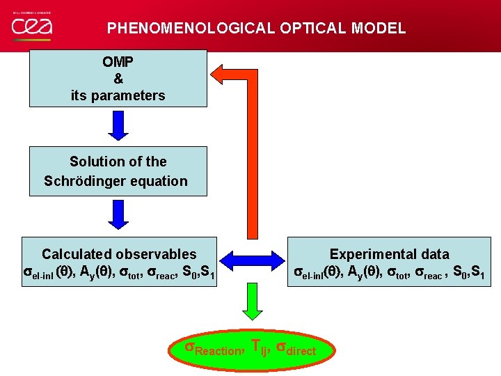 PHENOMENOLOGICAL OPTICAL MODEL OMP & its parameters Solution of the Schrödinger equation Calculated observables