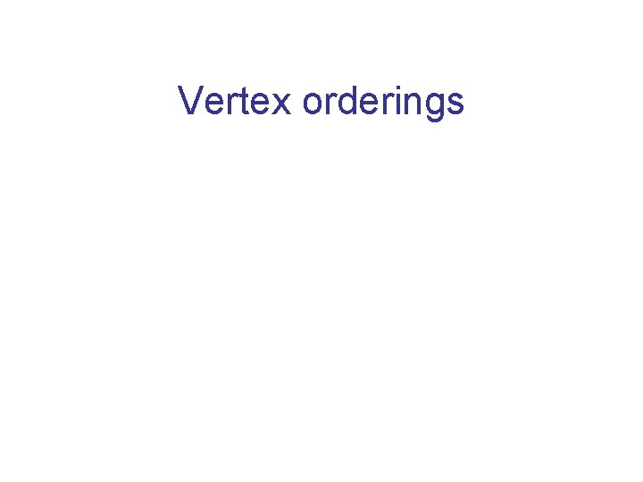 Vertex orderings 