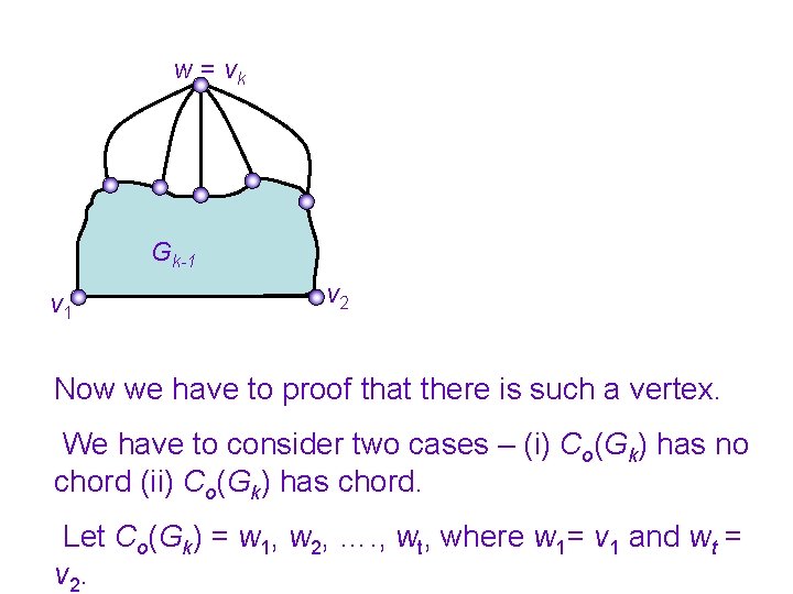 w = vk Gk-1 v 2 Now we have to proof that there is