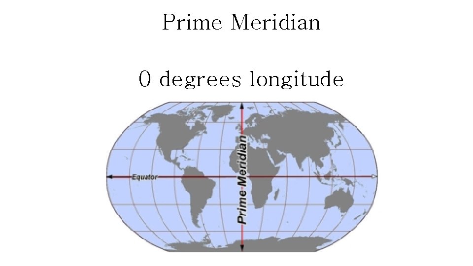 Prime Meridian 0 degrees longitude 