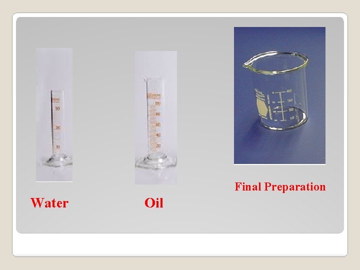 Final Preparation Water Oil 