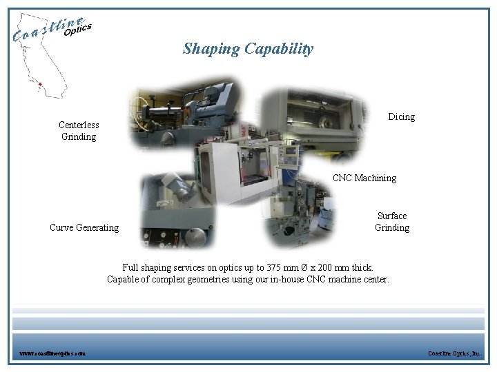 Shaping Capability Dicing Centerless Grinding CNC Machining Curve Generating Surface Grinding Full shaping services