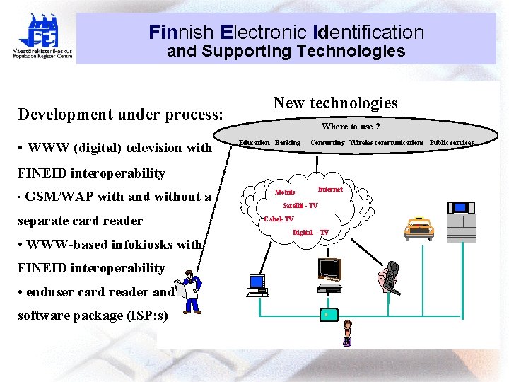 Finnish Electronic Identification and Supporting Technologies Development under process: • WWW (digital)-television with New