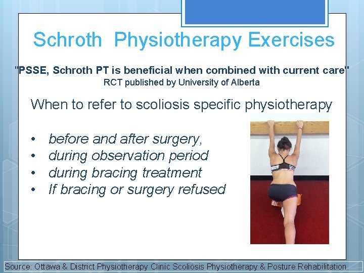 Schroth Physiotherapy Exercises "PSSE, Schroth PT is beneficial when combined with current care" RCT