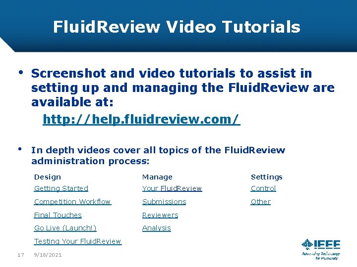 Fluid. Review Video Tutorials • Screenshot and video tutorials to assist in setting up Fluid. Review Video Tutorials • Screenshot and video tutorials to assist in setting up