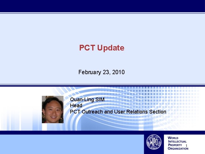PCT Update February 23, 2010 Quan-Ling SIM Head PCT Outreach and User Relations Section