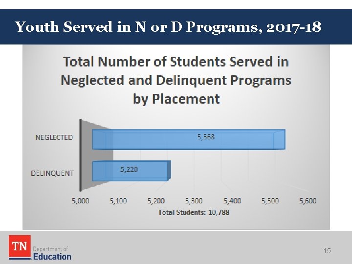 Youth Served in N or D Programs, 2017 -18 15 